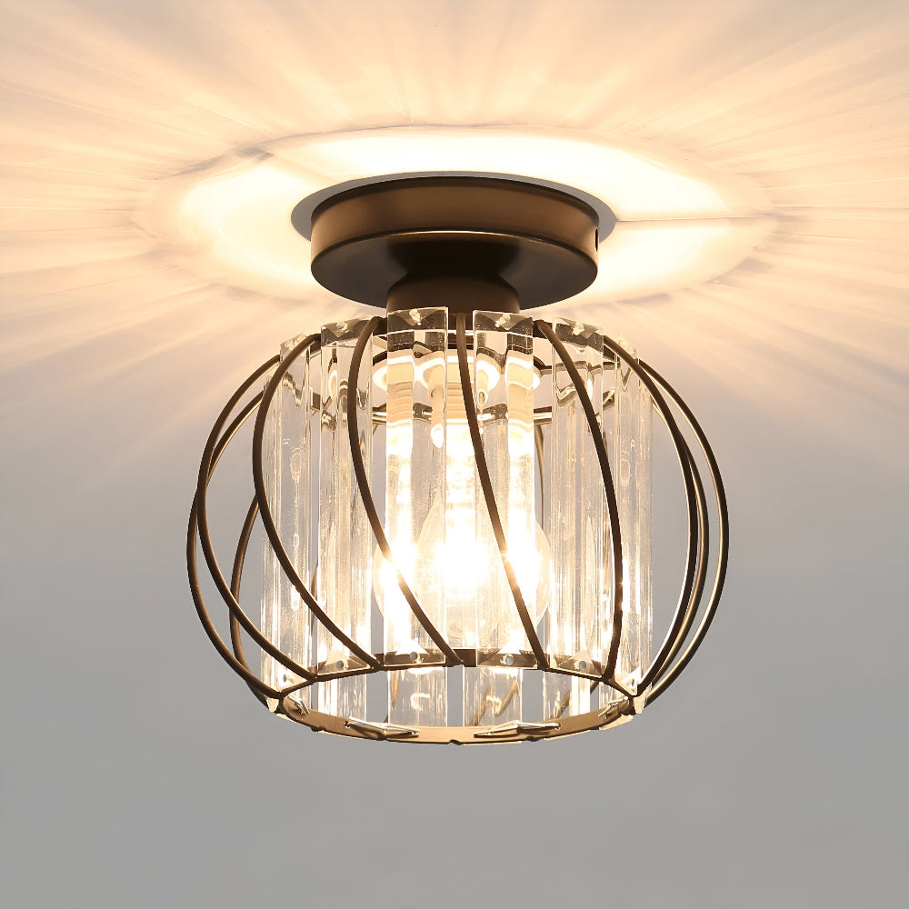 Lampe de plafond scandinave en verre, idéale pour couloir ou entrée moderne.