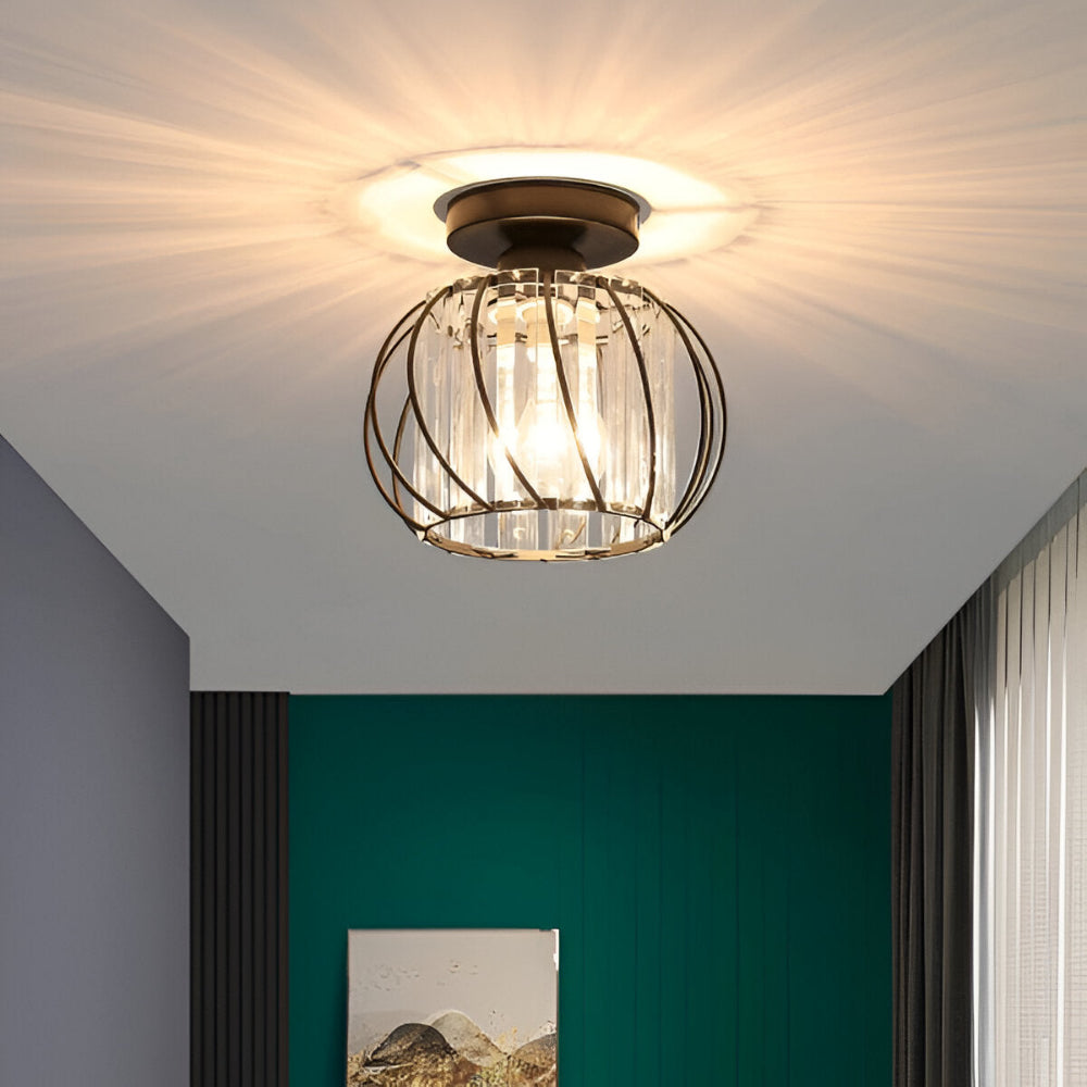 Lampe de plafond scandinave minimaliste en verre pour salon moderne.