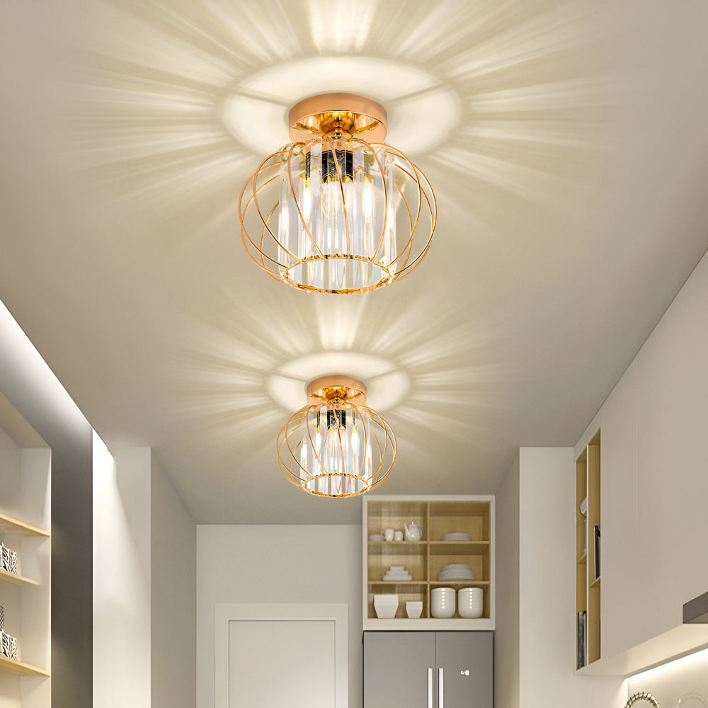 Luminaire rond en verre, style nordique minimaliste, idéal salon ou couloir.