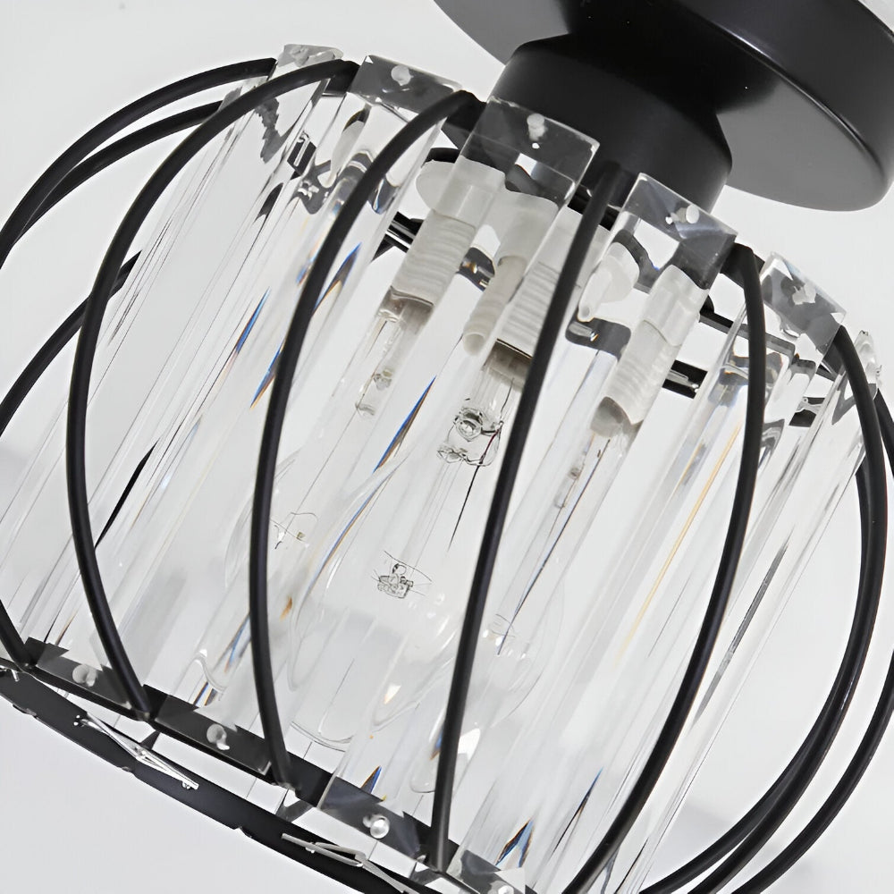 Lampe de plafond en verre ronde, éclairage LED, design scandinave tendance.