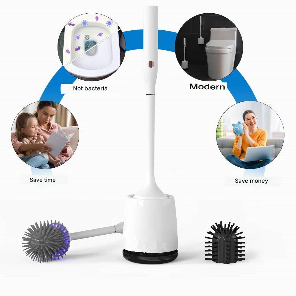 Nettoyage hygiénique facile avec la brosse de toilette électrique UV, pour une propreté impeccable de vos toilettes sans effort.
