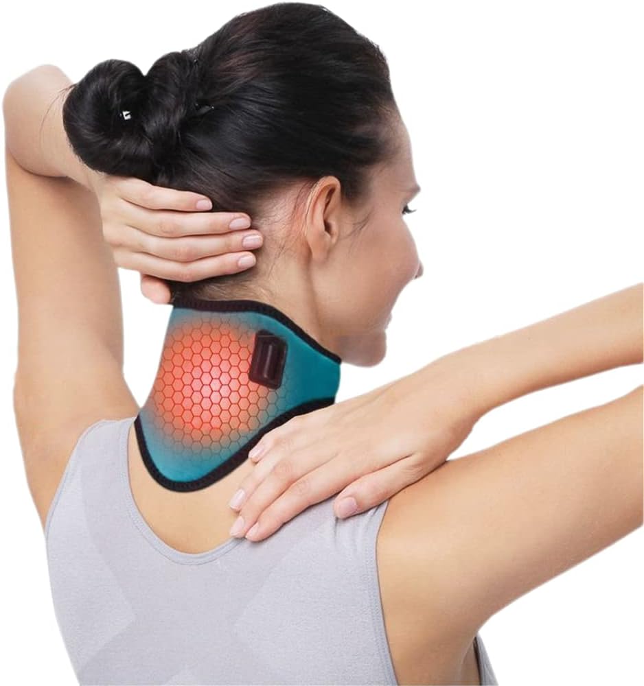 Chauffe-nuque électrique ergonomique pour un soulagement rapide des tensions du cou et des cervicales.