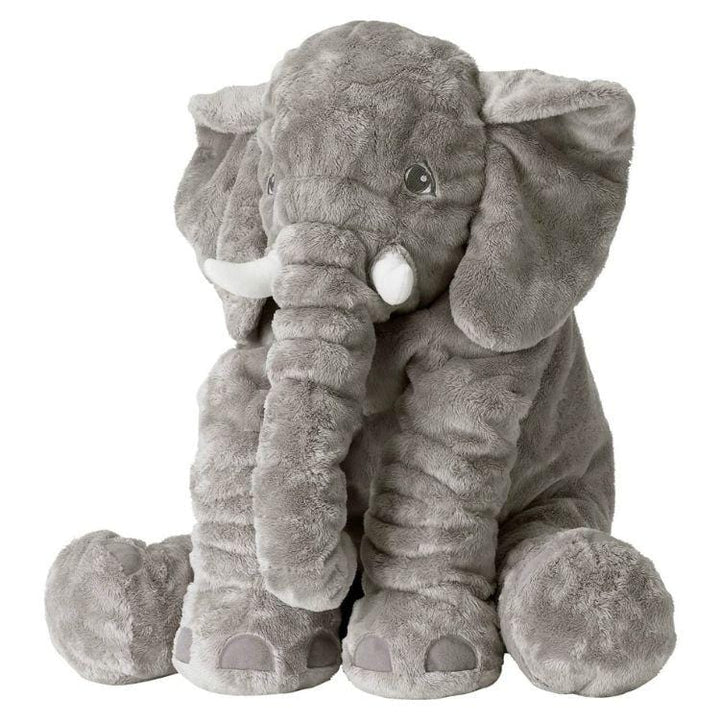 Peluche éléphant géante grise ultra-douce pour bébé, idéale pour câlins et sommeil réparateur.