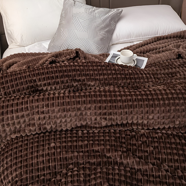 Plaid polaire chaud et ultra doux, avec un élégant motif à carreaux pour la maison.