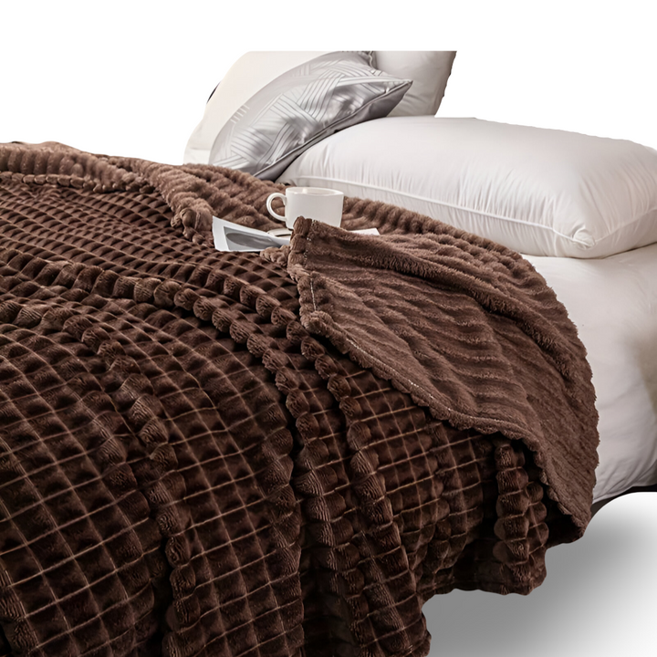 Plaid polaire à carreaux, doux et chaud, idéal comme jeté de lit ou couverture d'appoint.