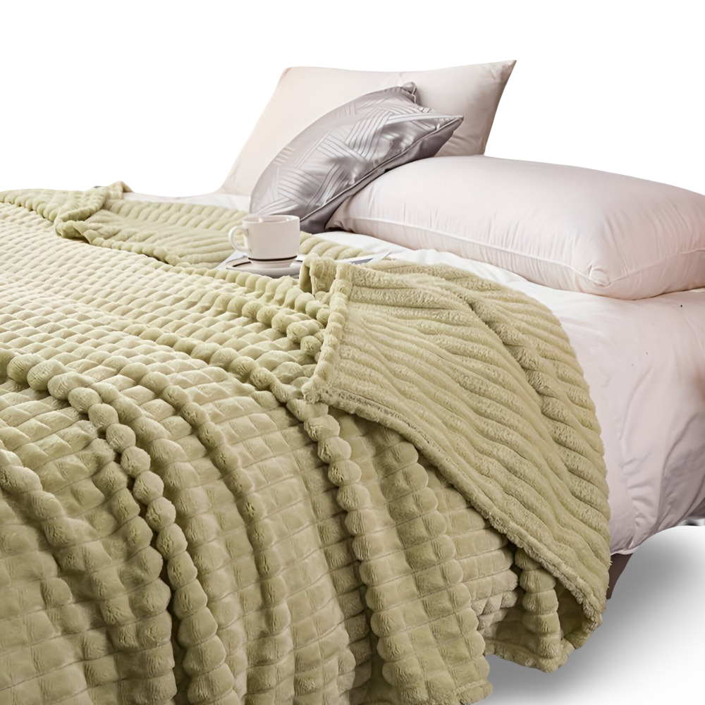 Jeté de lit plaid à carreaux, doux et chaud, ajoutant une touche d'élégance à votre chambre.