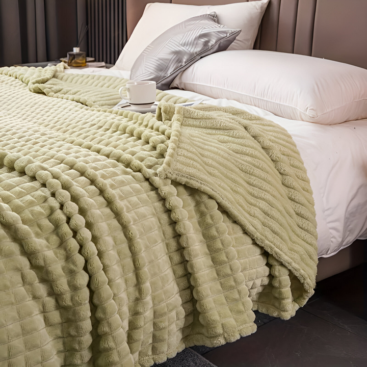 Plaid réversible à carreaux, chaud et douillet, parfait comme jeté de canapé ou de lit.
