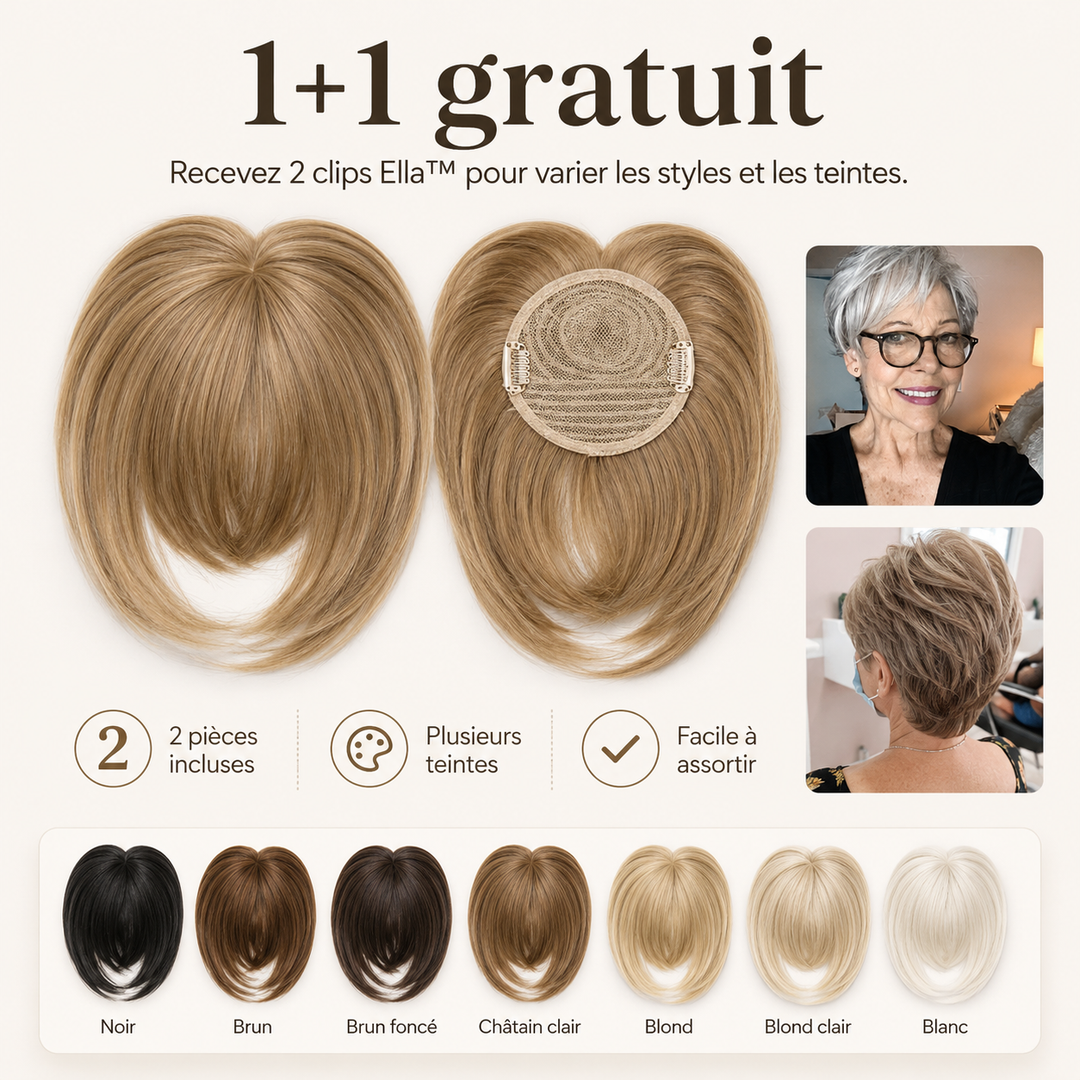 Extensions de cheveux naturels blond platine à clips. Coiffure facile et beauté des cheveux.