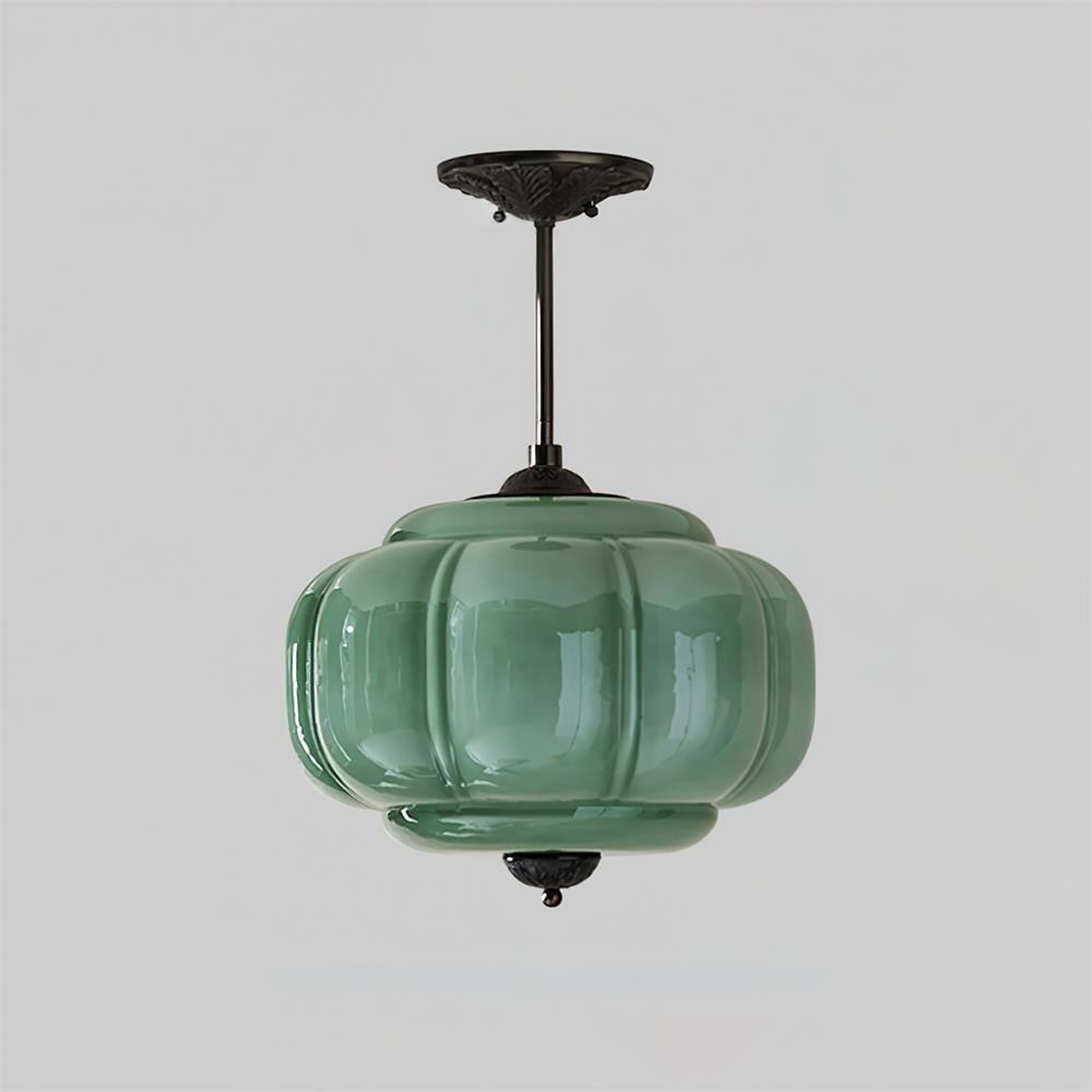 Lumière de plafond en verre avec forme arrondie, idéale pour un décor intérieur chic et actuel.