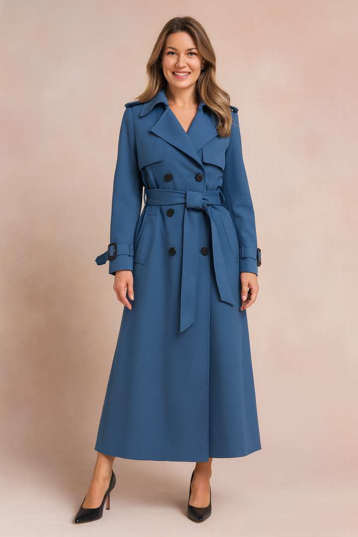 Trench chic femme pour le travail ou look décontracté. Manteau élégant à ceinture, parfait pour le printemps.