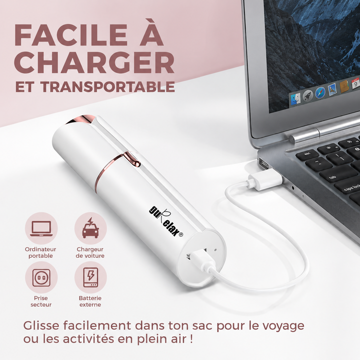 Appareil d'épilation faciale rechargeable, offrant précision et confort aux femmes.
