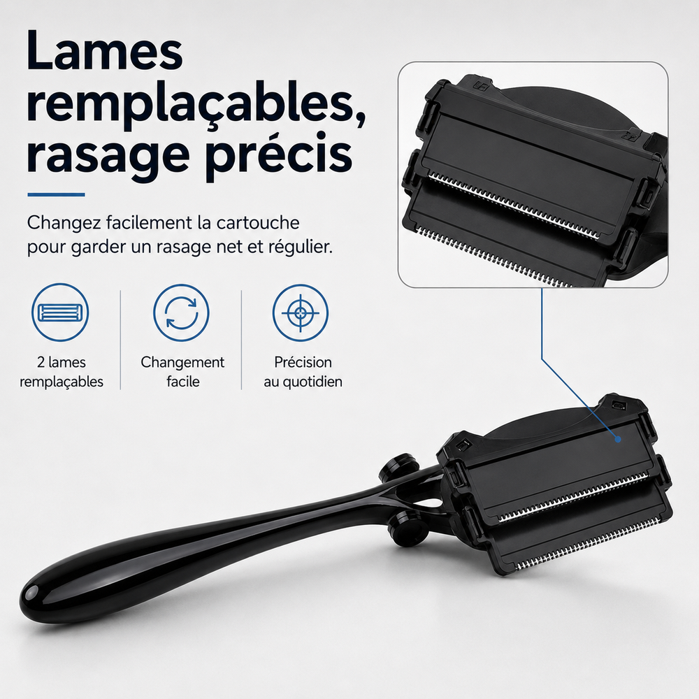 Rasoir dos Flex Blade : rasage sans effort des poils du dos. Confort et efficacité garantis pour homme.