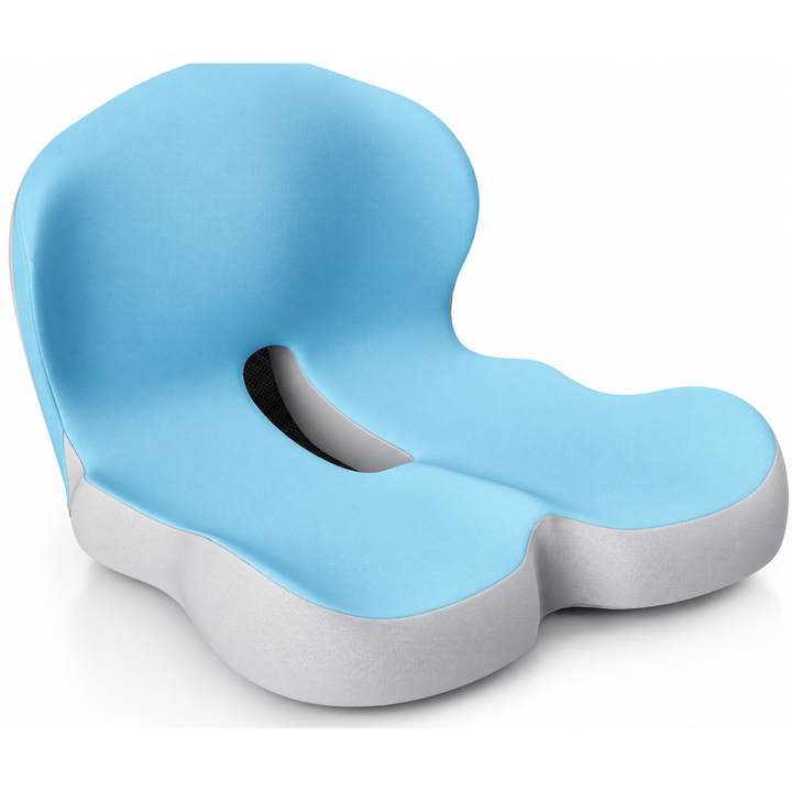 Coussin de bureau avec soutien lombaire, améliore le bien-être assis.