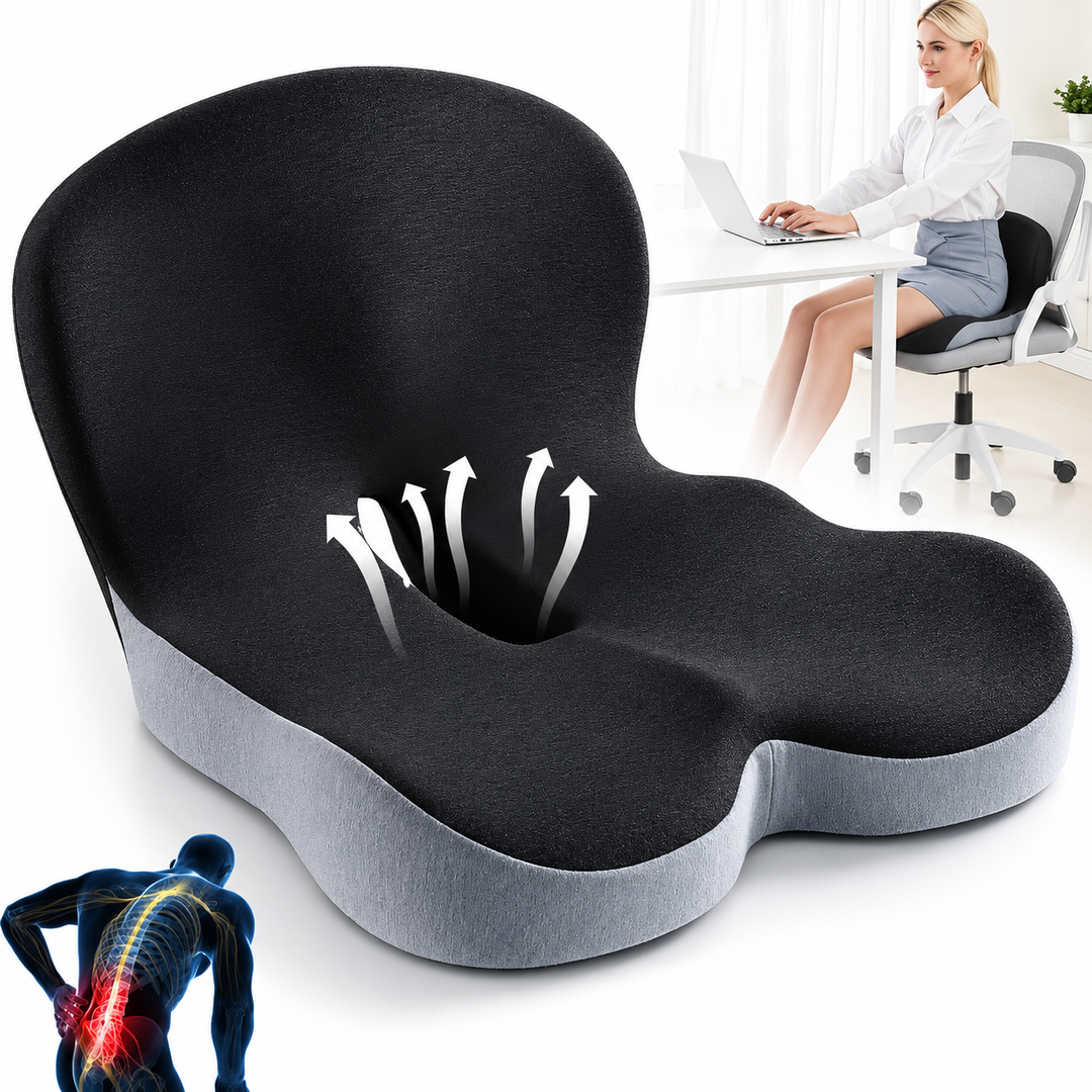 Coussin de siège avec housse amovible et lavable, mousse à mémoire.