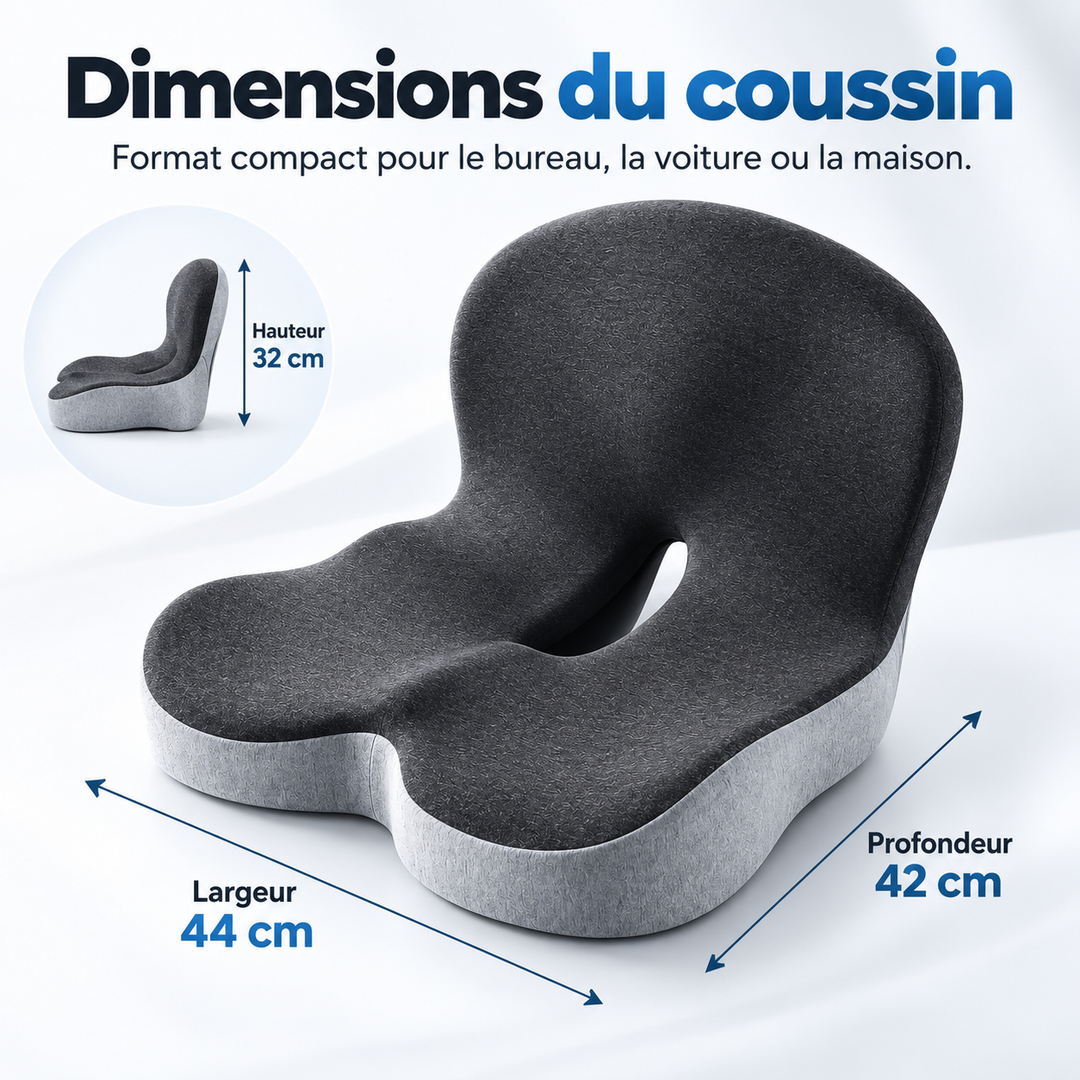 Transformez votre siège avec ce coussin ergonomique, confort et bien-être.