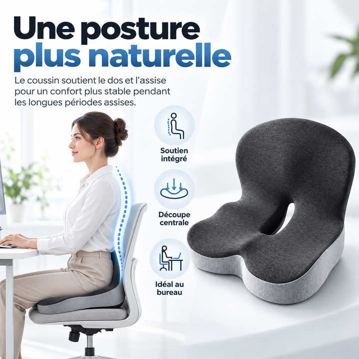 Idéal pour télétravail, ce coussin offre un confort d'assise parfait.