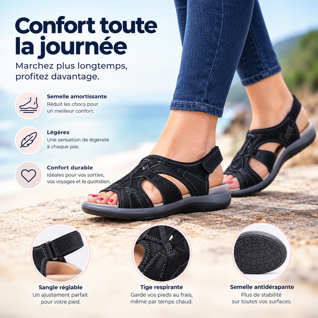 Sandales pour femmes Euphoria Elegance, offrant bien-être et soutien pour vos pieds.