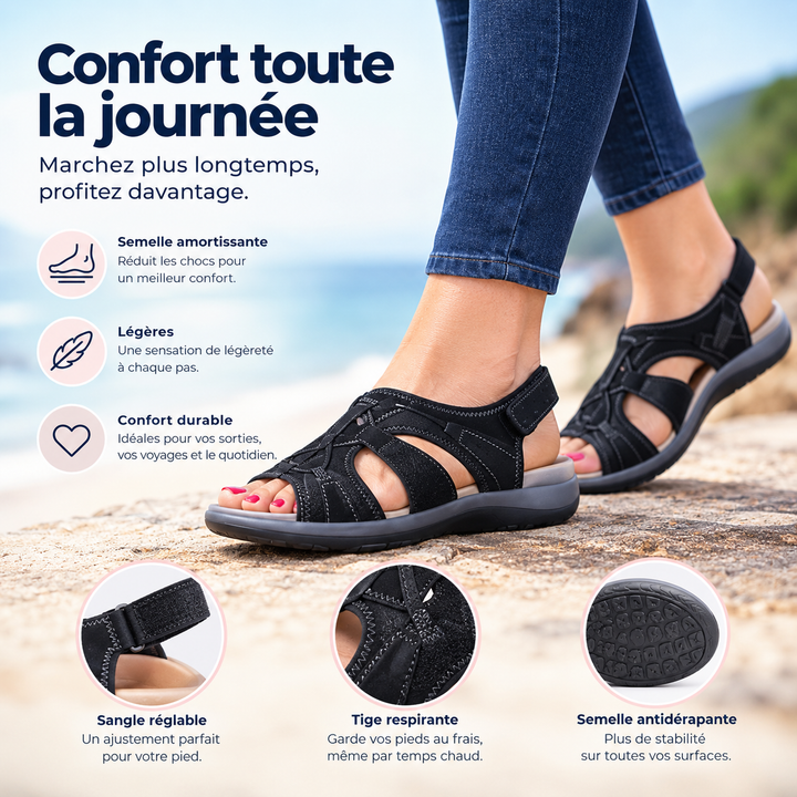 Sandales pour femmes Euphoria Elegance, offrant bien-être et soutien pour vos pieds.