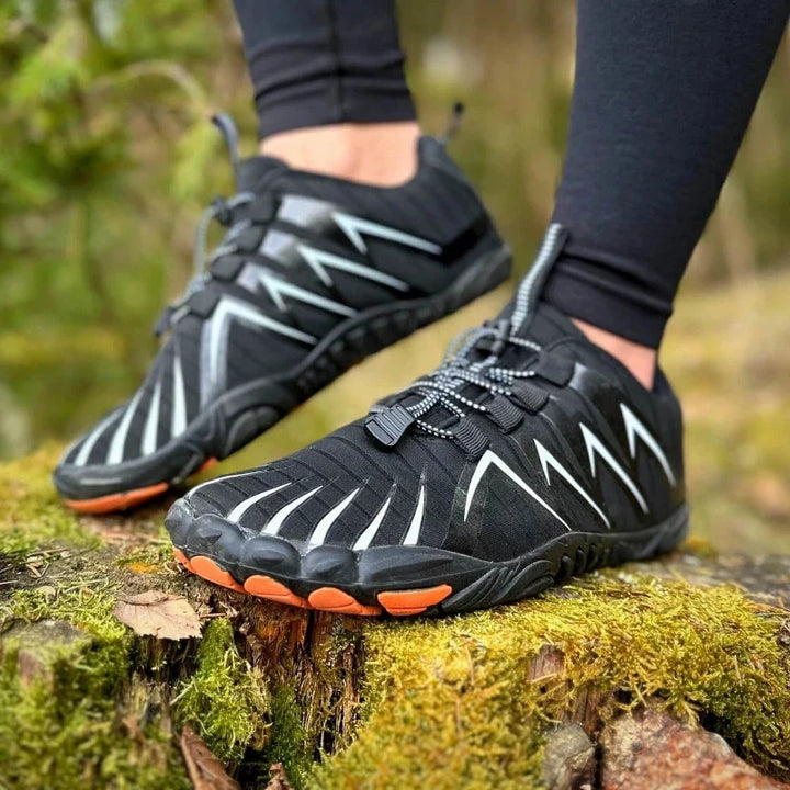 Chaussures minimalistes flexibles homme/femme, favorisant posture naturelle. Parfaites pour pieds larges.