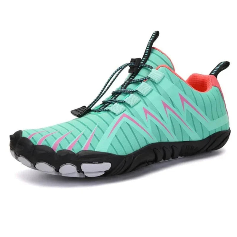 Modèle de chaussures pieds nus saines et flexibles, idéal randonnée, sport et usage quotidien unisexe.