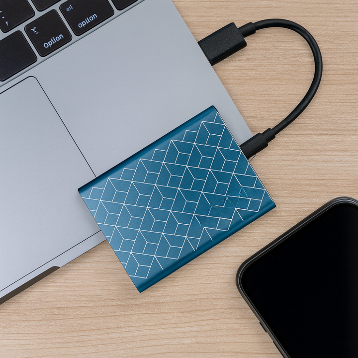 SSD externe portable ultra-fin, mémoire additionnelle rapide et compacte pour tous vos besoins de stockage.