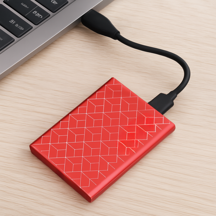 Disque dur SSD externe compact et durable, idéal pour le stockage portable et la sauvegarde sécurisée.