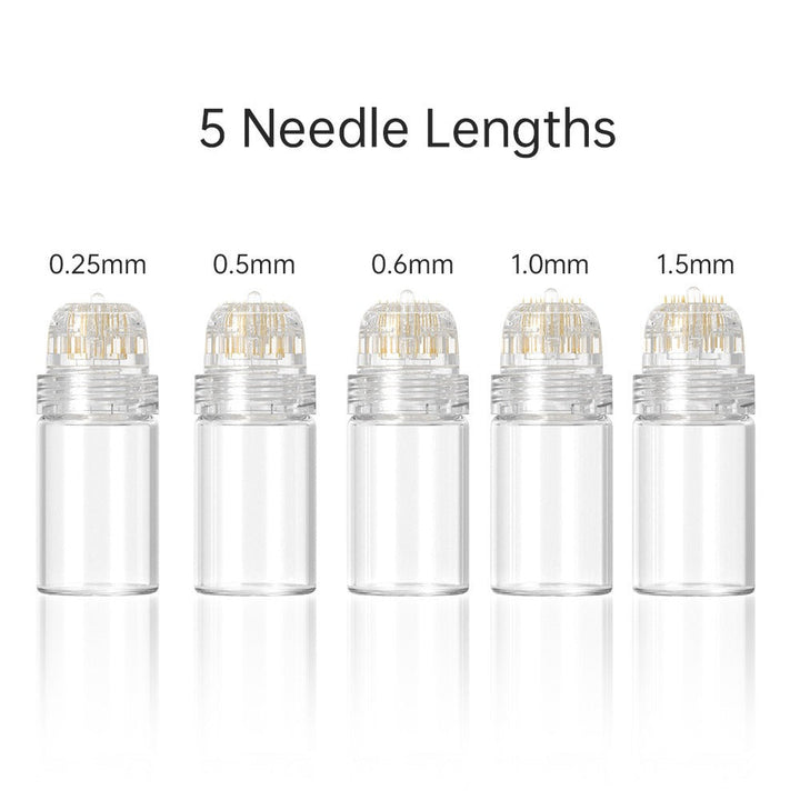 Appareil Derma Stamp pour microneedling à domicile. Rajeunit la peau, réduit rides et stimule production de collagène.