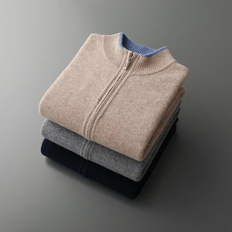 Veste zippée homme polyvalente, élégance et confort pour l'automne-hiver, facile à assortir.