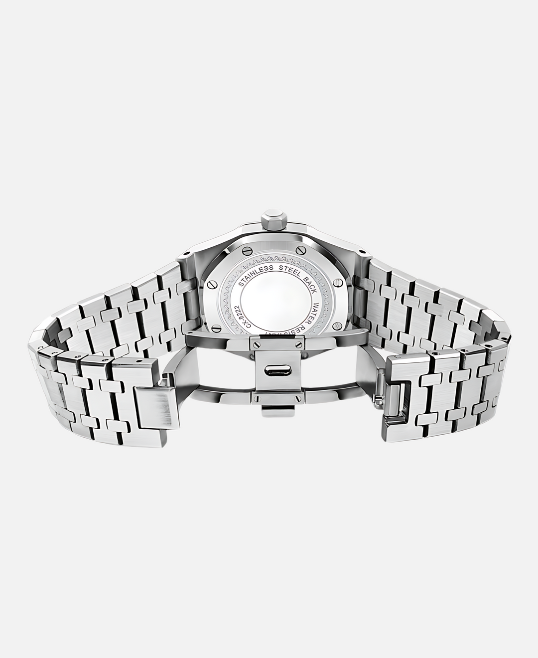 Montre classique homme en acier inoxydable, cadran bleu profond. Design intemporel et chic pour lui.