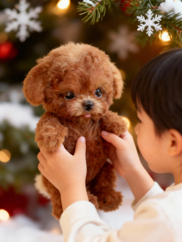 Chiot en peluche doux, interactif et réaliste. Jouet simulation de compagnon idéal pour enfant.