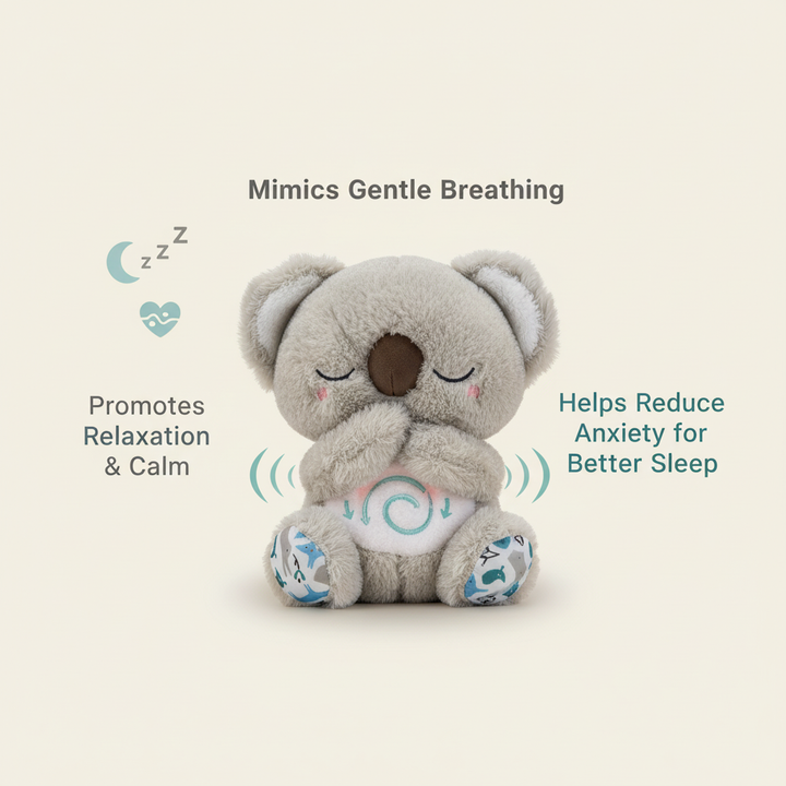 Koala apaisant lesté, compagnon de sommeil rythmique pour bébé et enfant. Aide à la relaxation et au bien-être.