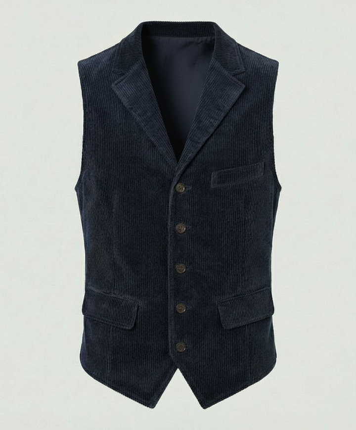 Gilet homme raffiné, mode masculine élégante, veste sans manches pour look classique intemporel.