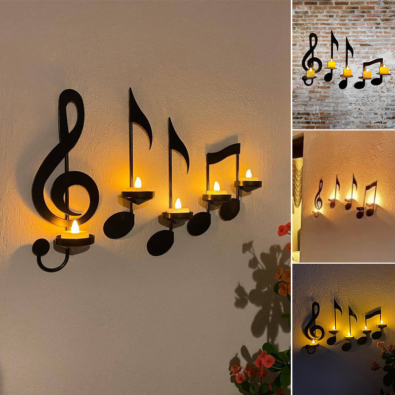 Lampe murale moderne en forme de clé de sol, éclairage d'ambiance musical pour salon et espace créatif.