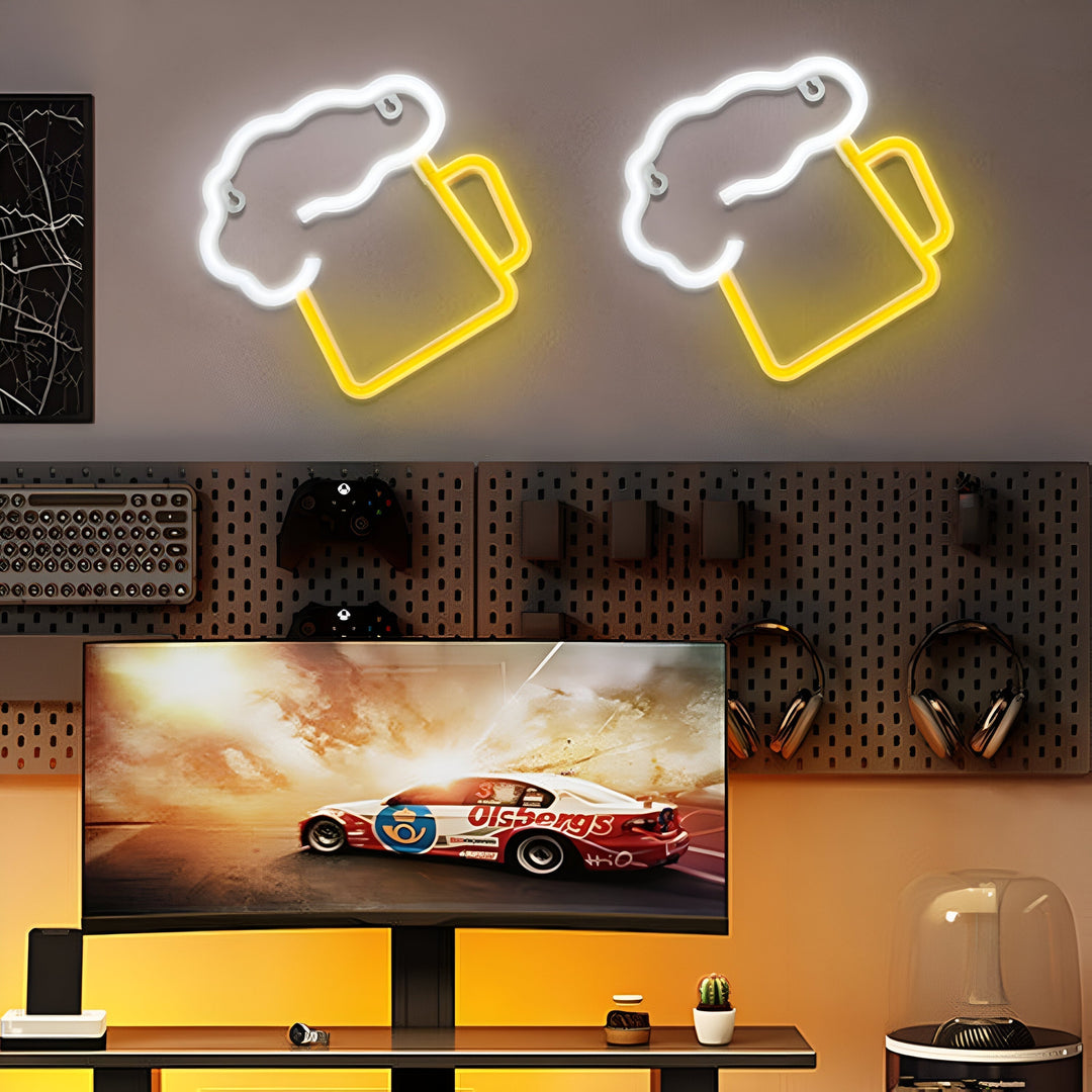 Enseigne lumineuse vintage LED, pour décoration murale de restaurant fast-food. Apporte une ambiance rétro unique.