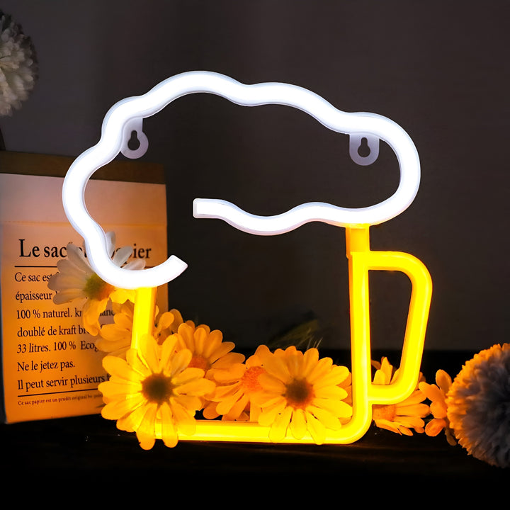 Signe lumineux néon LED fast-food rétro. Parfait pour décoration murale festive de bars et restaurants.