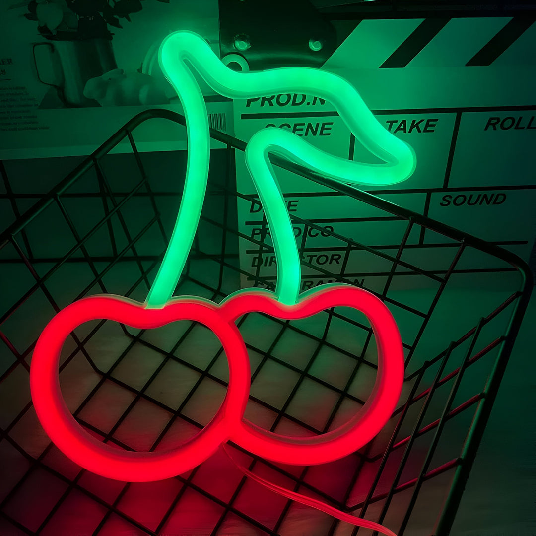Panneau néon LED festif, style fast-food rétro. Idéal pour créer une ambiance joyeuse dans votre espace.