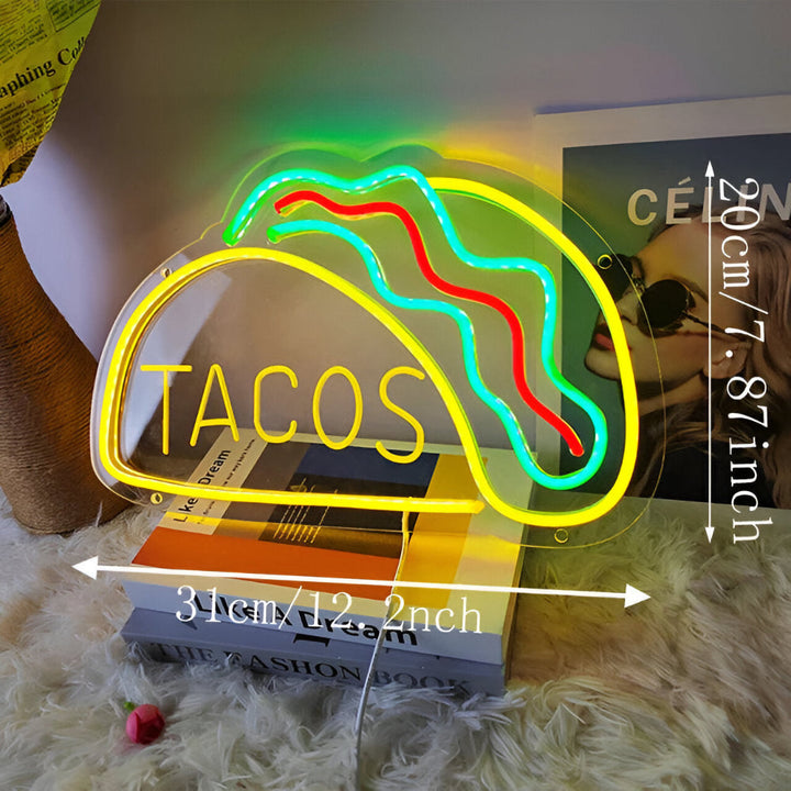 Enseigne lumineuse LED au look rétro fast-food. Décoration murale branchée pour cafés et restaurants.