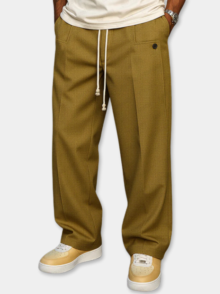 Pantalon homme pour loisirs et sport, décontracté avec cordon, taille élastique pour un ajustement facile.