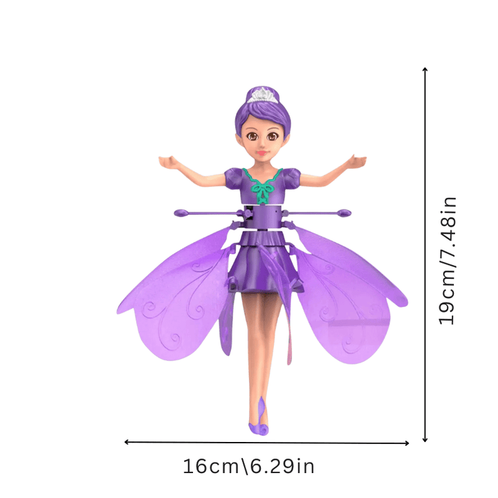 Jouet fée volante FlutterFly rose interactif avec capteur de mouvement pour jeu intérieur enfant.
