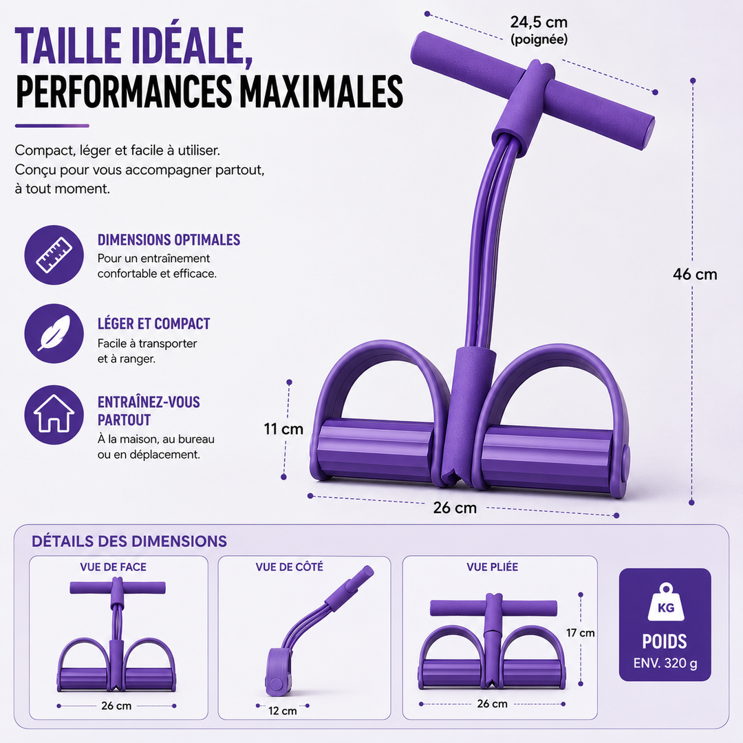 Renforcement du tronc avec l'accessoire FormMaster, bande de résistance pour un entraînement complet.