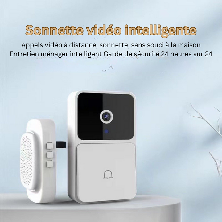 Sonnette intelligente LuxGuard avec caméra, contrôle via app mobile. Sécurité, domotique, tranquillité d'esprit.