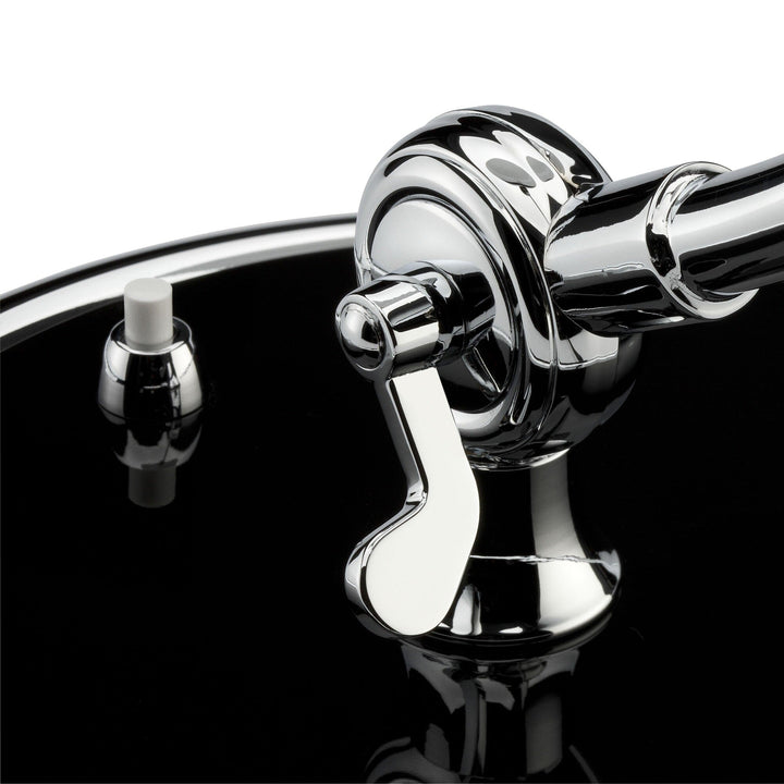 Lampe de table fonctionnelle Bauhaus noire. Design épuré, éclairage d'appoint moderne pour bureau ou chambre.