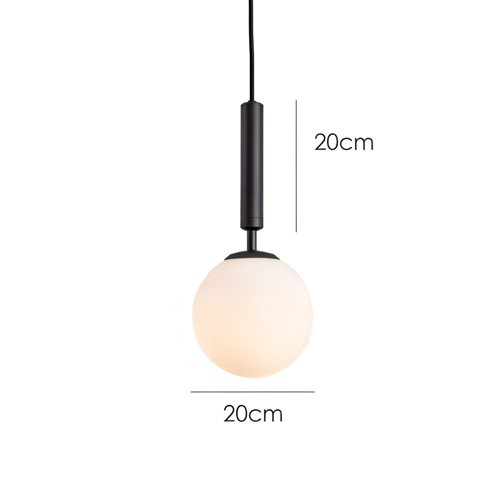 Globe lumineux nordique, suspension LED, éclairage chaleureux pour le salon.
