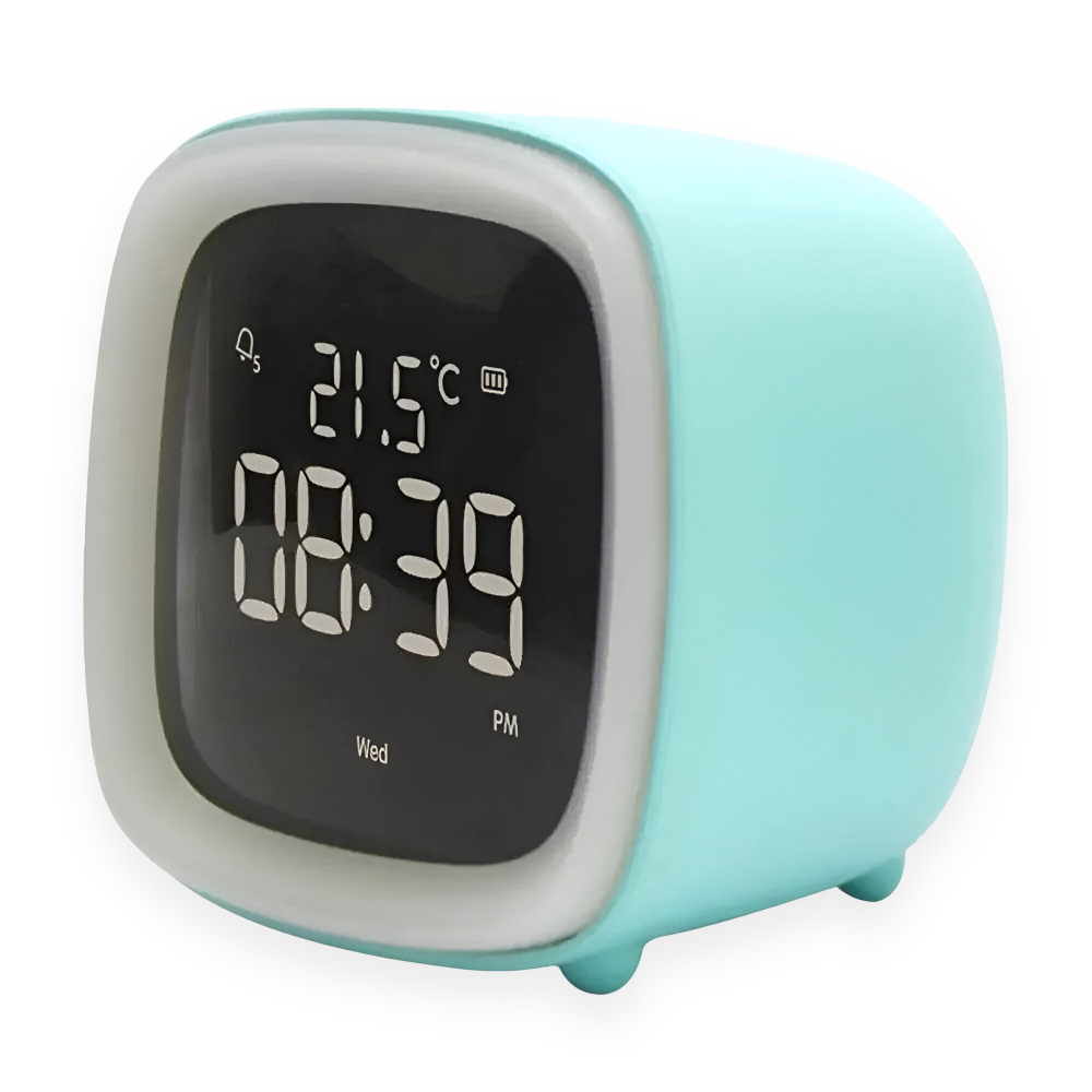 Horloge programmable LED pour chambre enfant, design animalier amusant, fonction veilleuse.