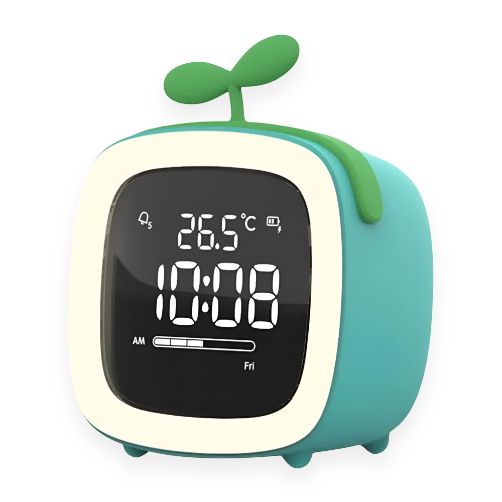 Horloge réveil LED enfant, programmable, design mignon pour égayer la chambre.