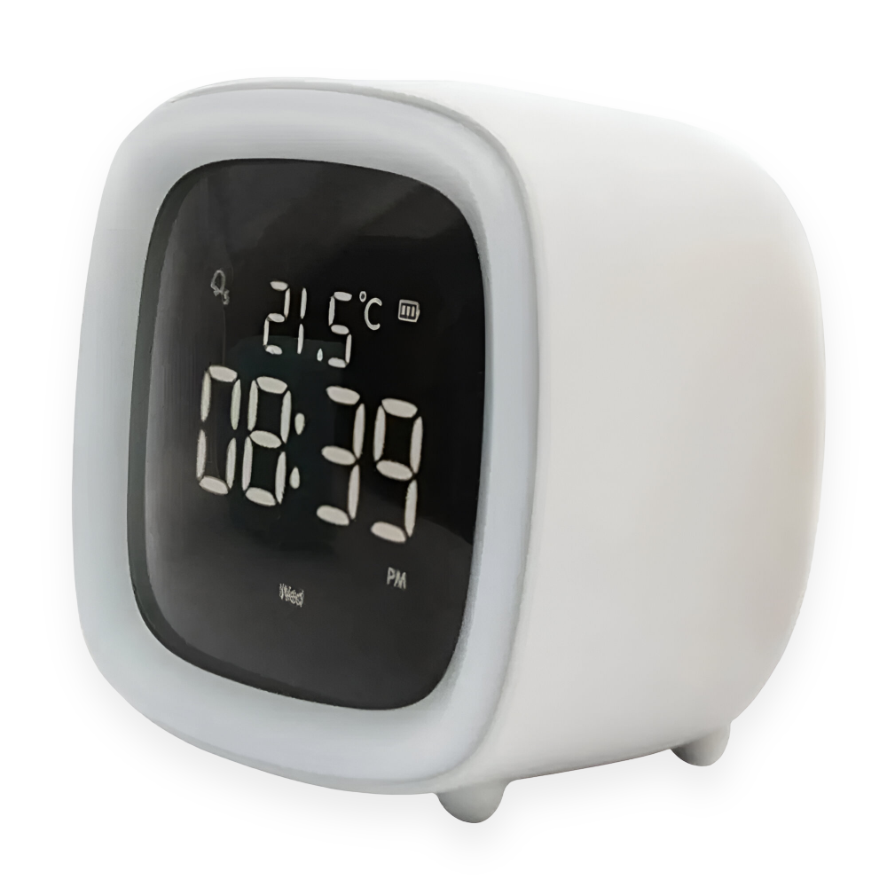 Réveil enfant mignon avec veilleuse programmable LED, design universel.