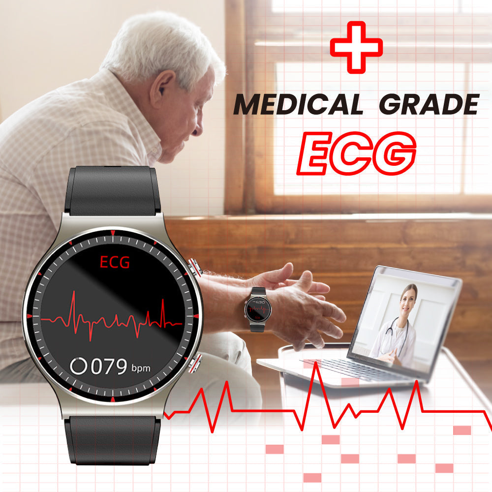 Dispositif portable santé, ECG, oxygène sanguin et fréquence cardiaque en temps réel.