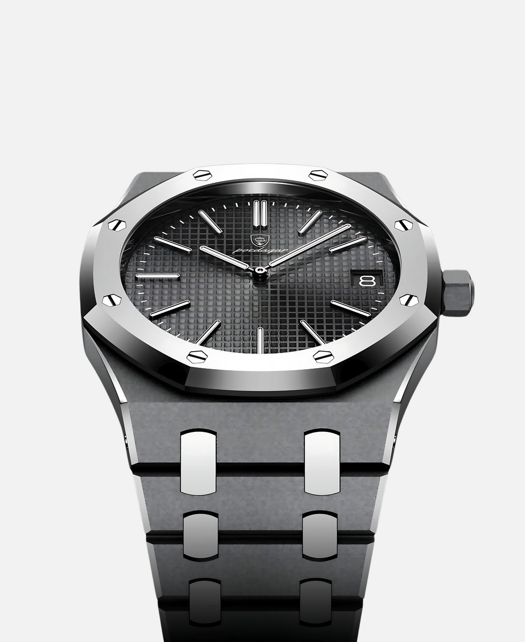 Montre homme élégante, or rose. Boîtier 41mm en acier inoxydable, cadeau idéal pour homme raffiné.