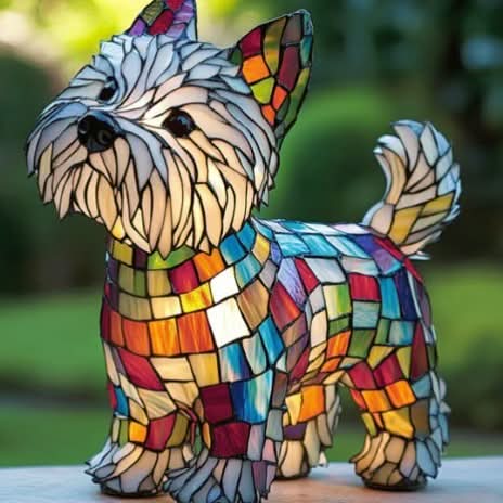 Chien statuette LED, lampe de nuit pour chambre d'enfant, salon ou cadeau.