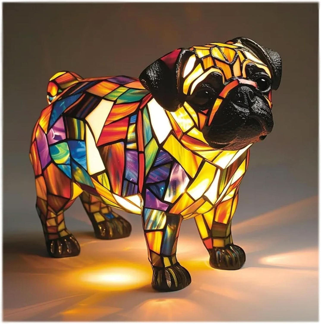 Lampe LED chien décorative, statuette lumineuse pour chambre à coucher ou cadeau.